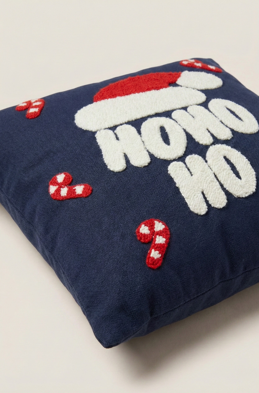 Yılbaşı Desenli Nakış İşlemeli Kırlent Kılıfı - Hoho