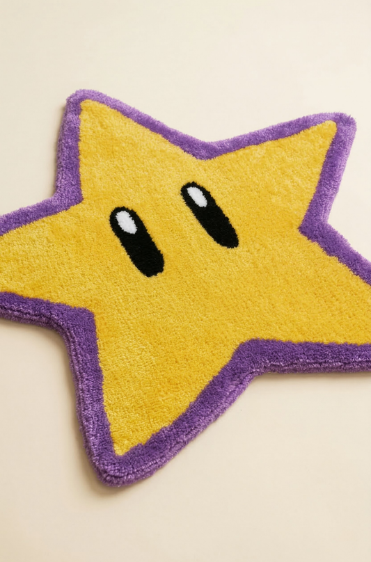 El Yapımı Tufting Halı - Star Super Mario