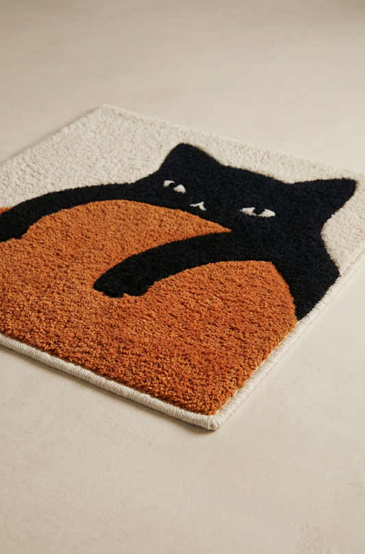 El Yapımı Tufting Halı - Kedi