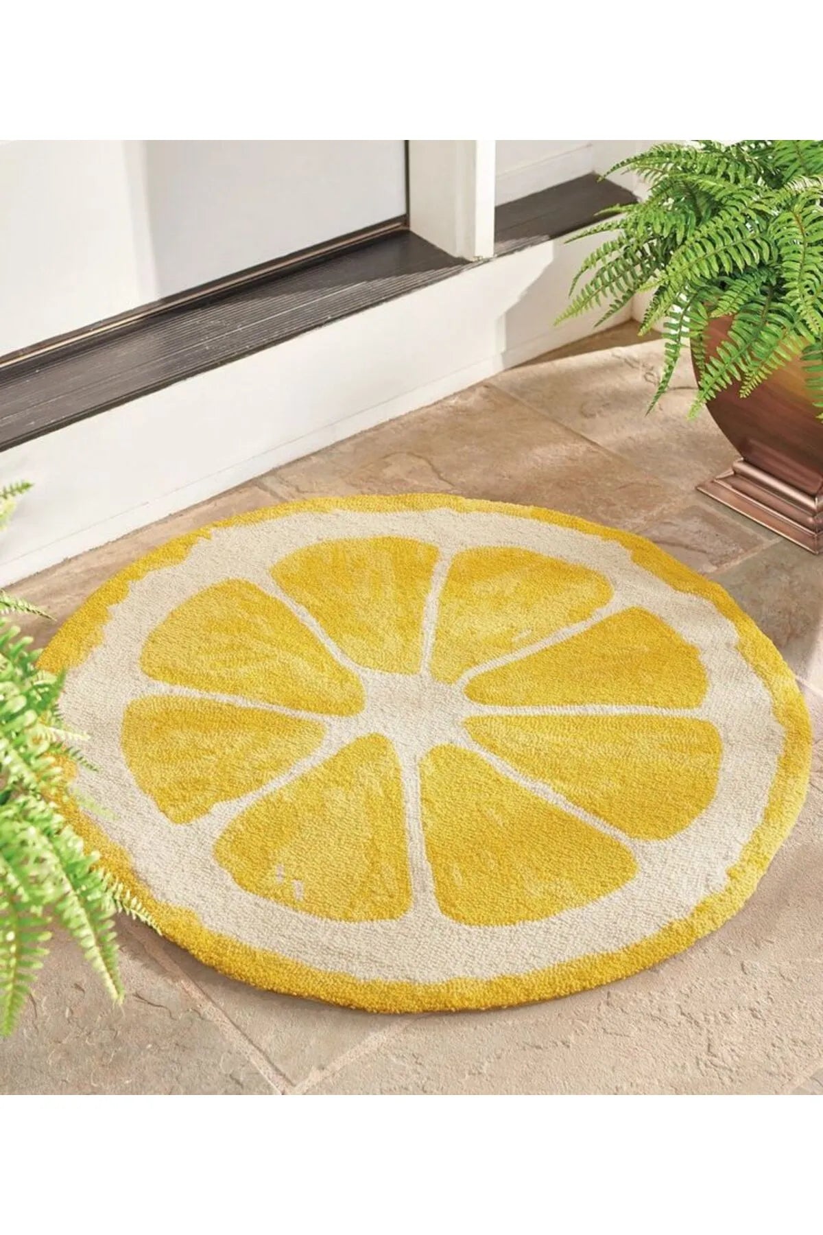 El Yapımı Limon Desenli Tufting Halı