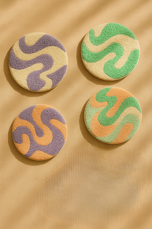 Mozaik Renkli Desenli Bardak Altlığı Sunumluk Masa Süsü