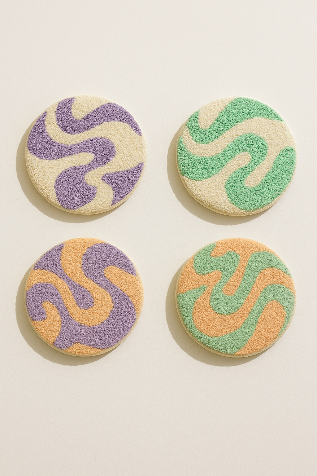 Mozaik Renkli Desenli Bardak Altlığı Sunumluk Masa Süsü