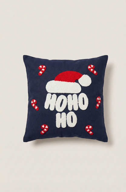 Yılbaşı Desenli Nakış İşlemeli Kırlent Kılıfı - Hoho