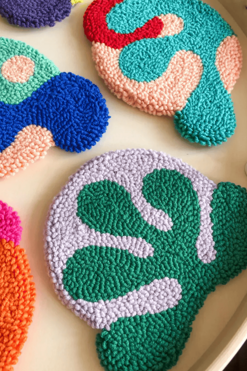 Fosfor Renkli Desenli Bardak Altlığı Sunumluk Masa Süsü