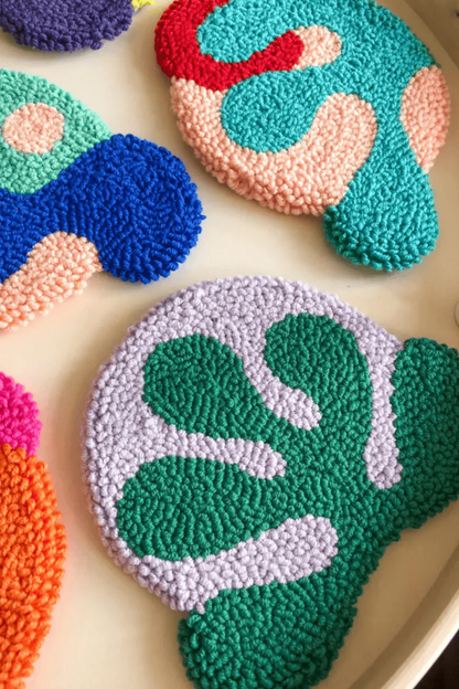 Fosfor Renkli Desenli Bardak Altlığı Sunumluk Masa Süsü