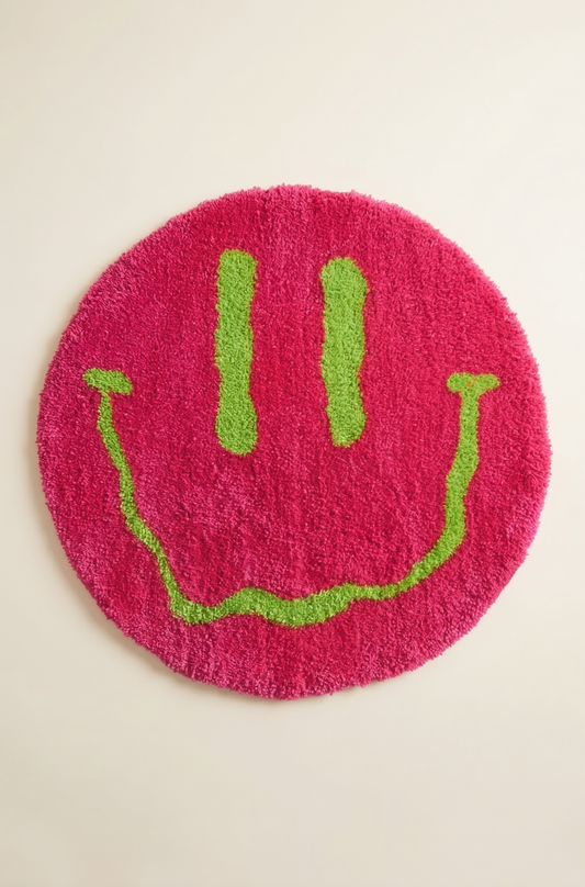 El Yapımı  Tufting Halı - Pembe Smile