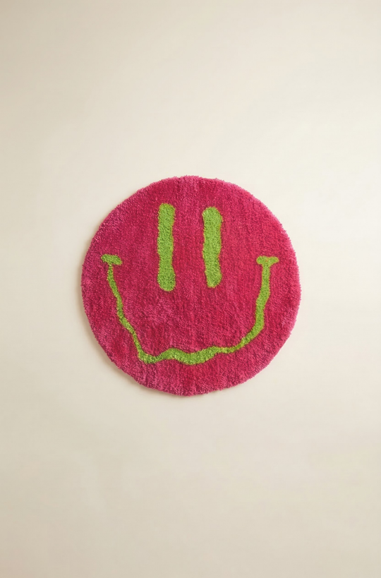 El Yapımı  Tufting Halı - Pembe Smile