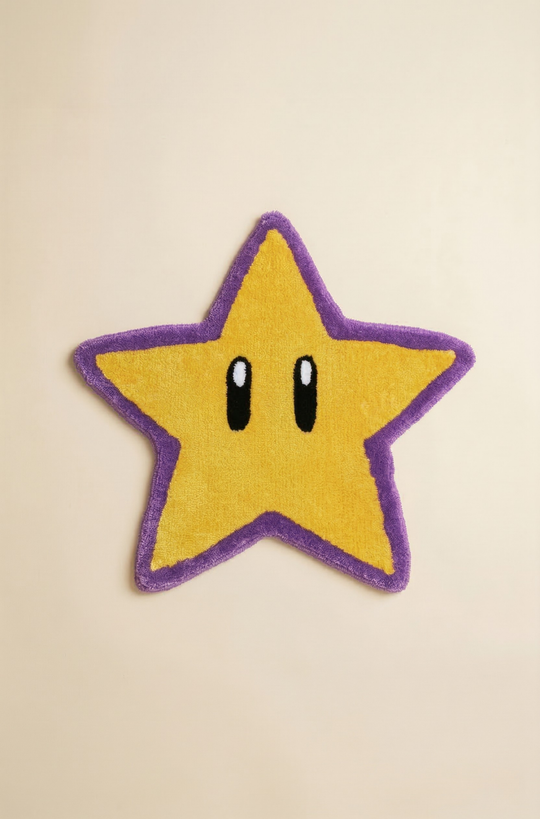 El Yapımı Tufting Halı - Star Super Mario