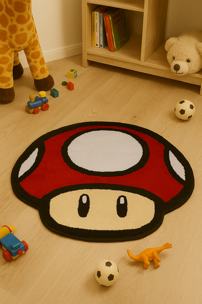 El Yapımı Super Mario Mantar Tufting Halı