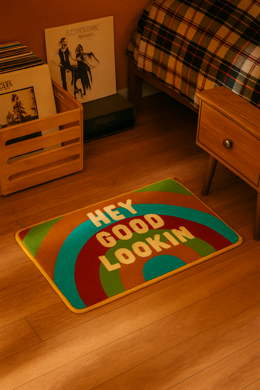 El Yapımı Gökkuşağı Hey Good Lookin Tufting Halı