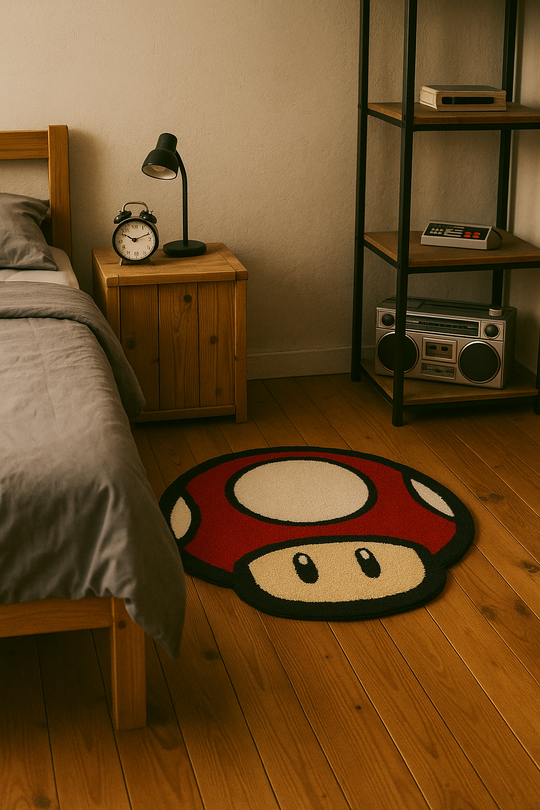El Yapımı Tufting Halı - Mantar Super Mario