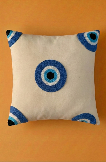 Nakış İşlemeli Kırlent Kılıfı - Nazar Desenli