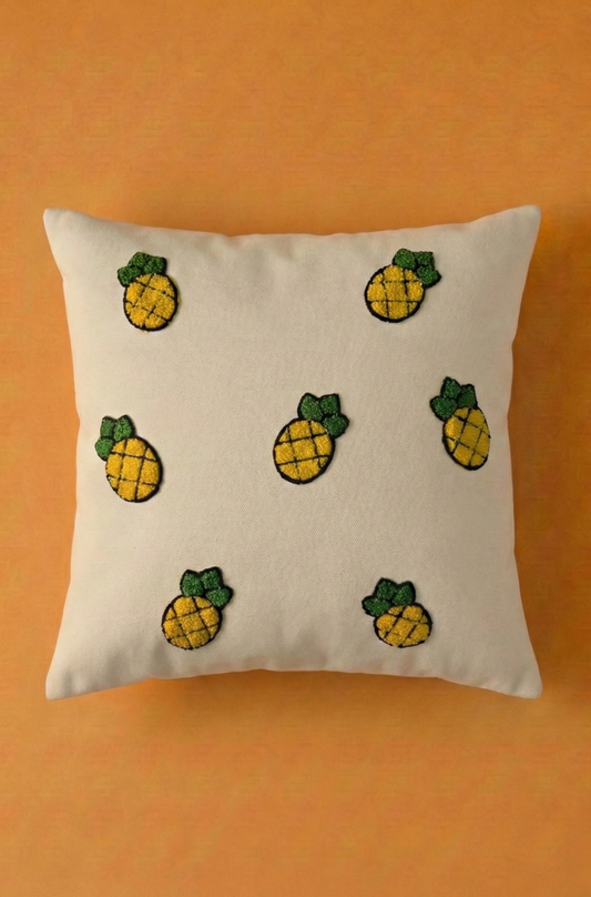 Nakış İşlemeli Kırlent Kılıfı - Ananas Desenli