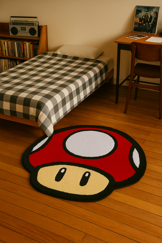 El Yapımı Tufting Halı - Mantar Super Mario