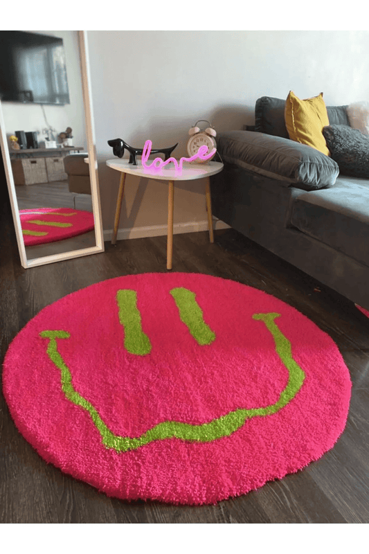 El Yapımı Pembe Smile Tufting Halı