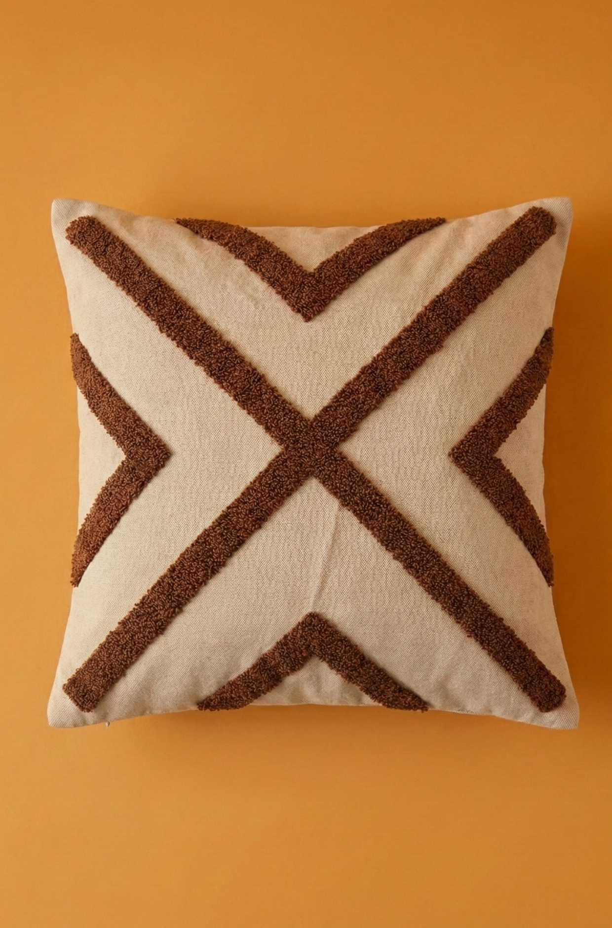 Nakış İşlemeli Kırlent Kılıfı - Geometrik Taba