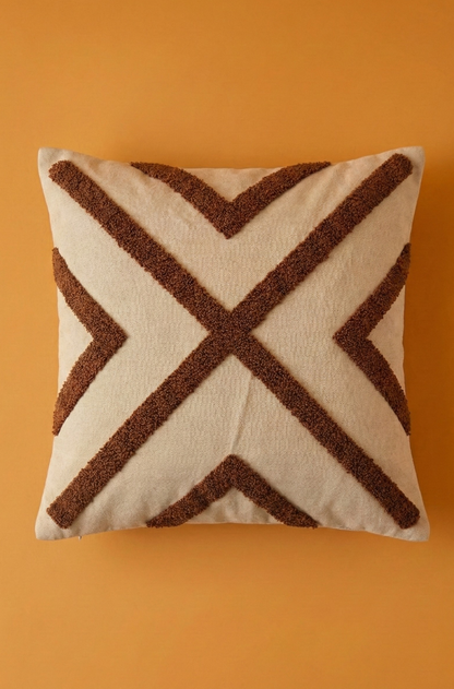 Nakış İşlemeli Kırlent Kılıfı - Geometrik Taba