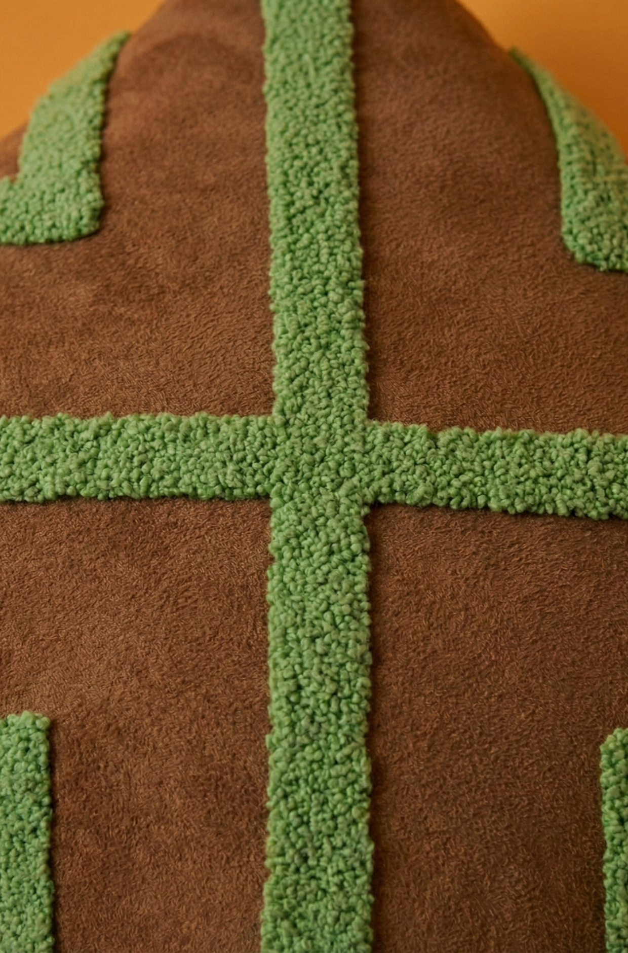 Nakış İşlemeli Kırlent Kılıfı - Geometrik Yeşil