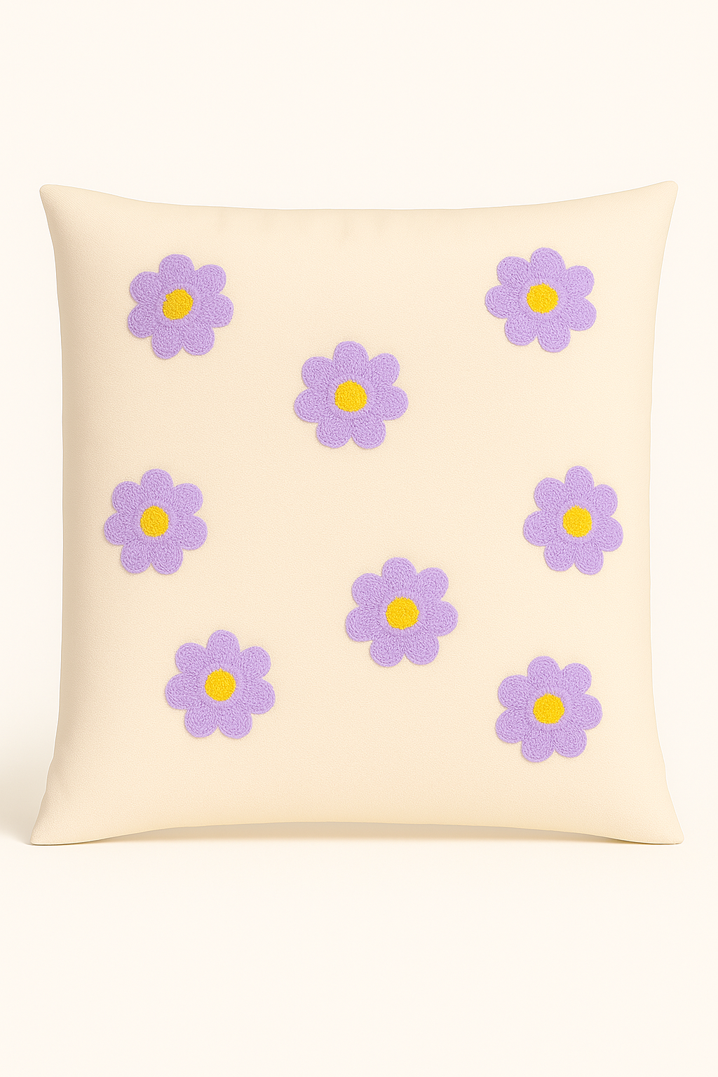 Papatya Desenli Punch Yastık Kırlent Kılıfı