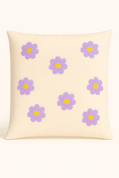 Papatya Desenli Punch Yastık Kırlent Kılıfı