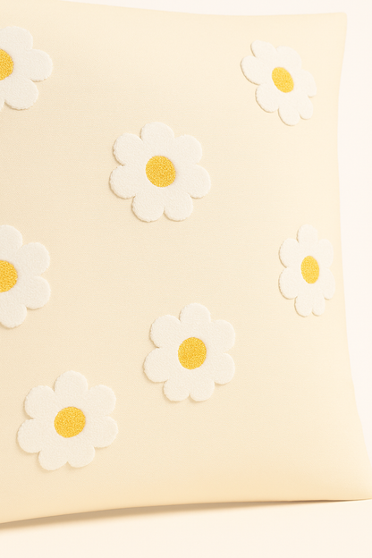 Papatya Desenli Punch Yastık Kırlent Kılıfı