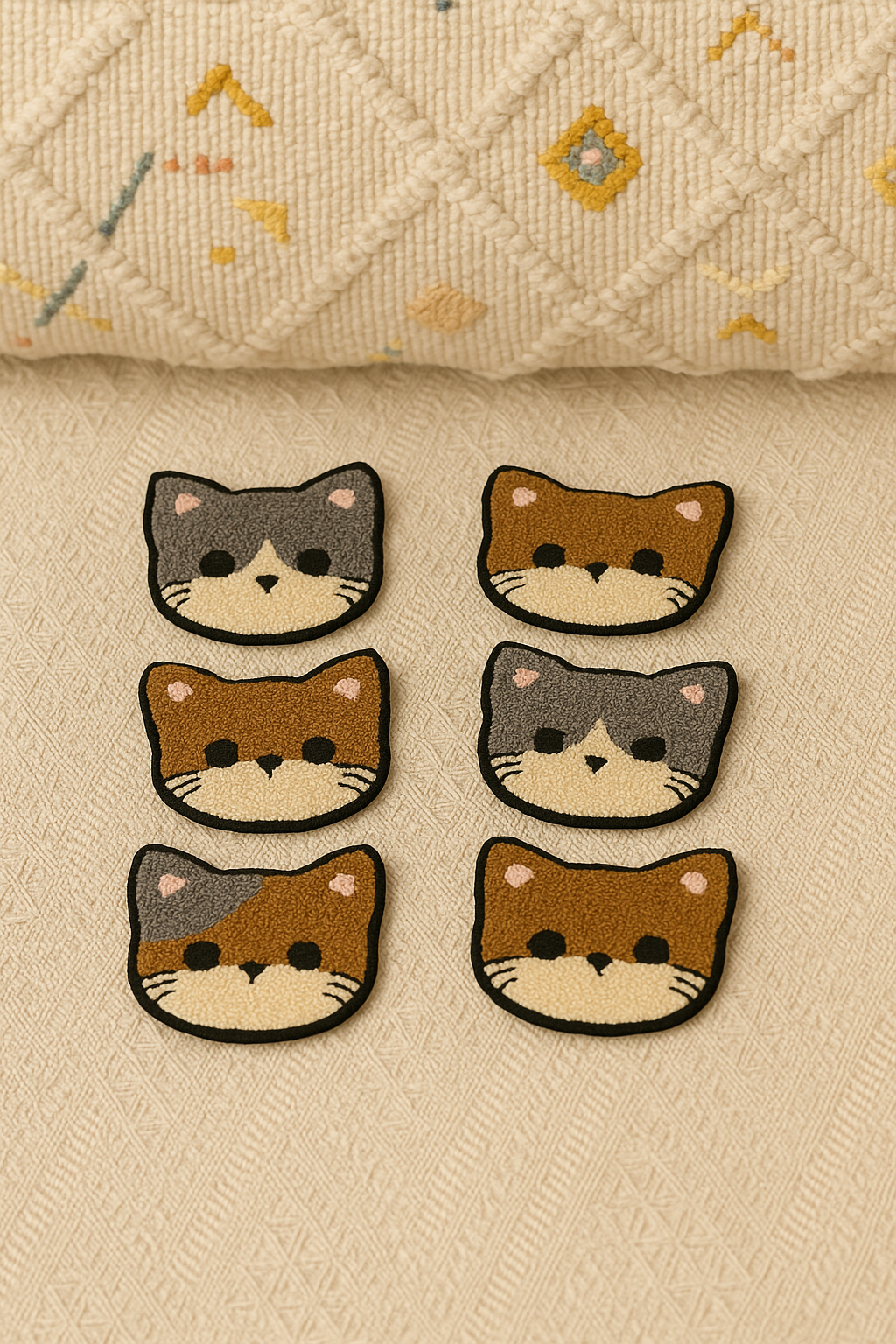 Kedi Desenli Bardak Altlığı Sunumluk Masa Süsü