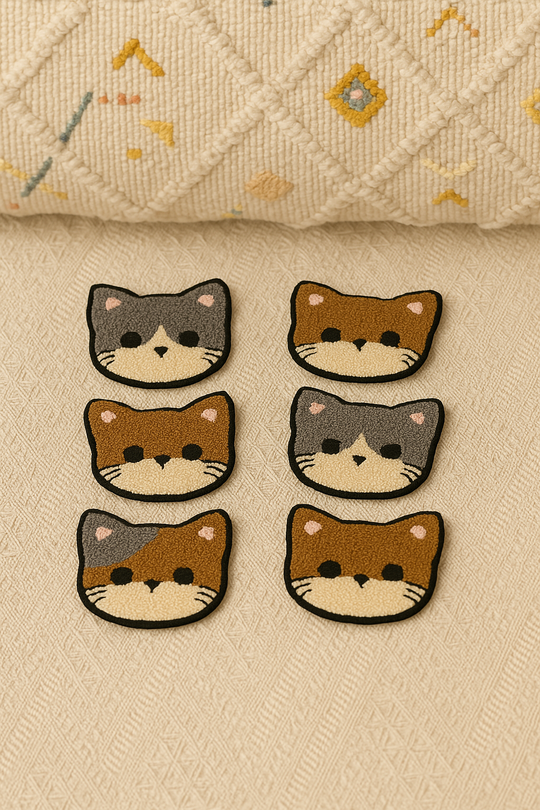 Nakış İşlemeli Bardak Altlığı Sunumluk - Kedi Set