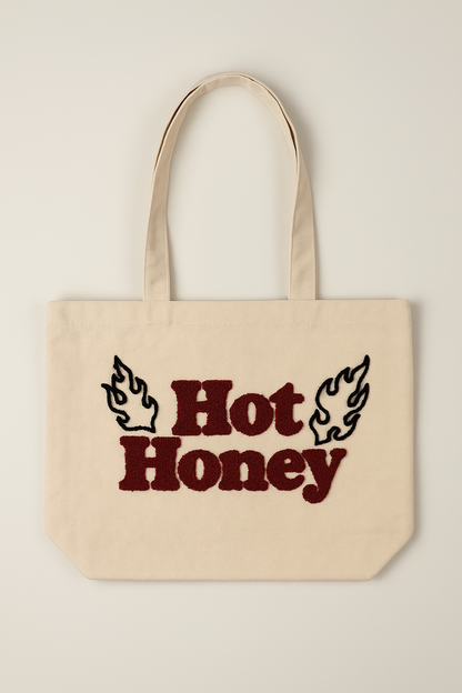 Hot Honey Nakış İşlemeli Keten Çanta