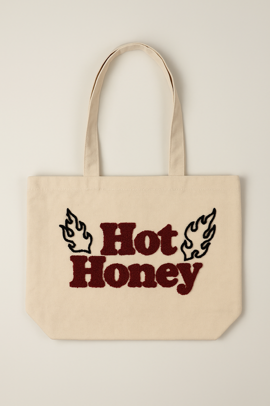 Hot Honey Nakış İşlemeli Keten Çanta