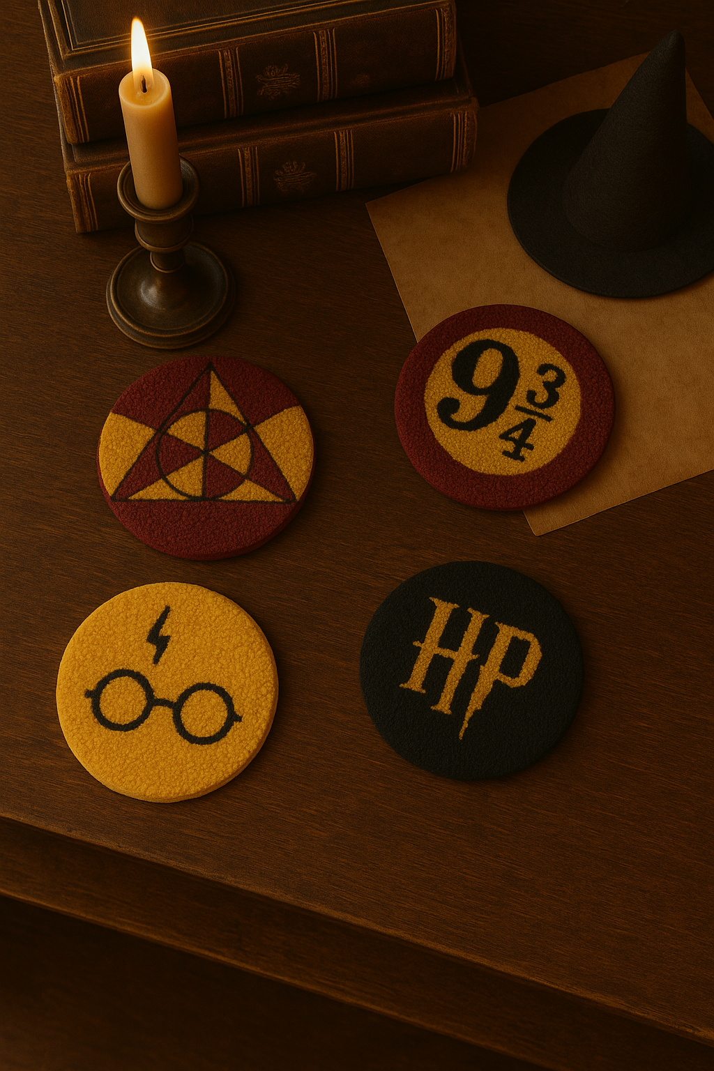 Harry Potter Desenli Bardak Altlığı Sunumluk Masa Süsü