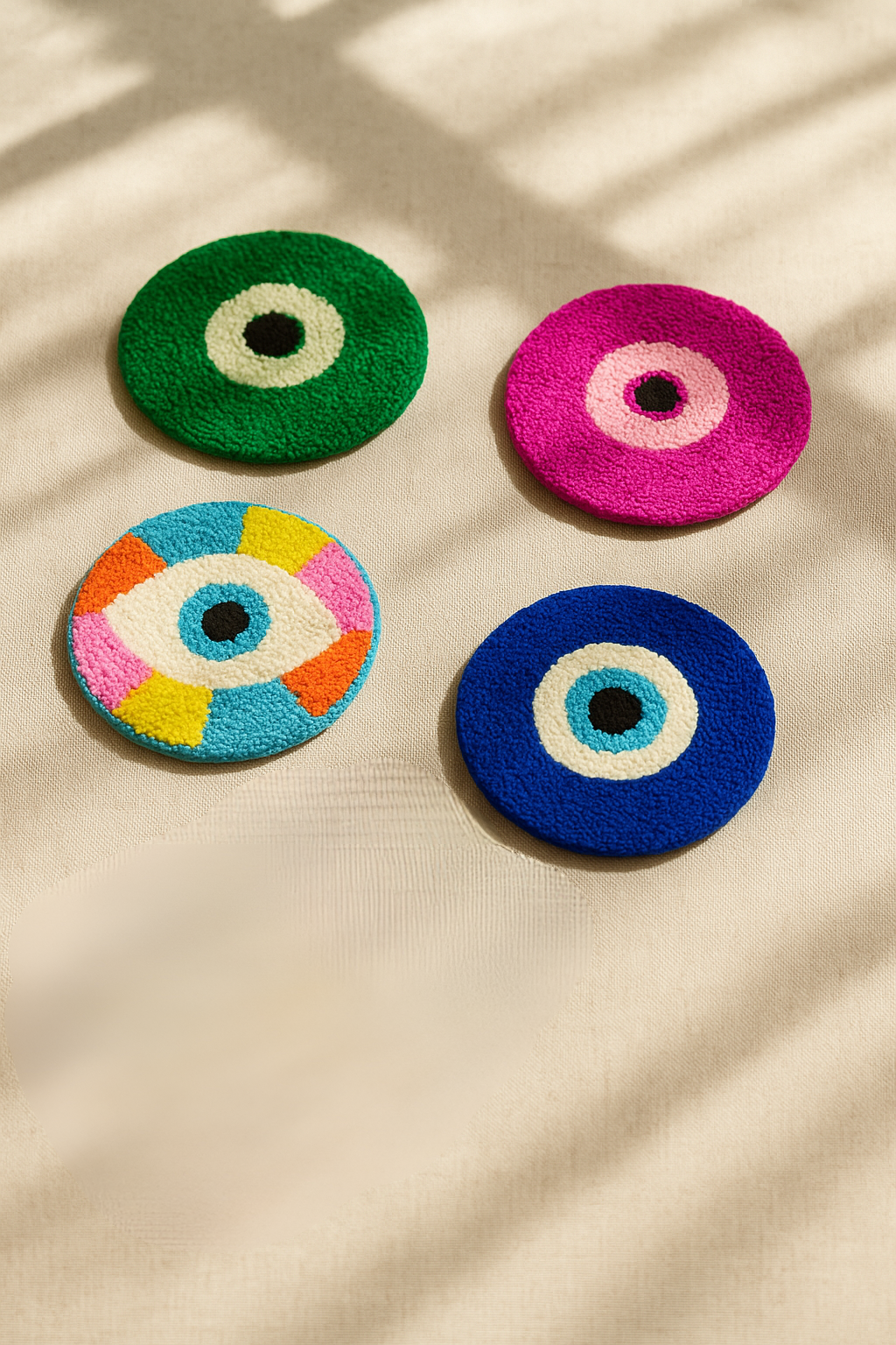 Nazar Desenli Bardak Altlığı Sunumluk Masa Süsü