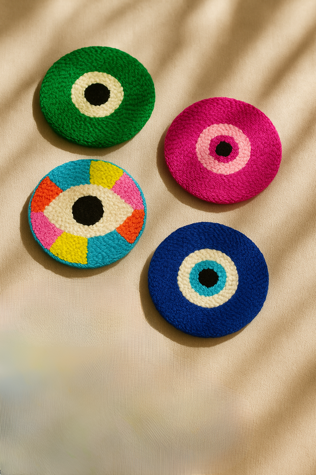 Nazar Desenli Bardak Altlığı Sunumluk Masa Süsü