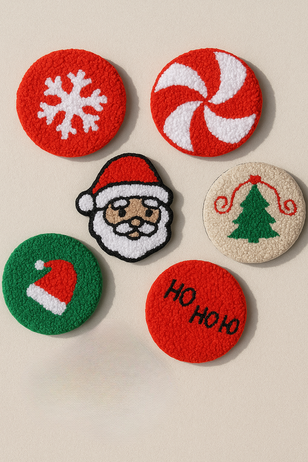 Yılbaşı Desenli Bardak Altlığı Sunumluk Masa Süsü