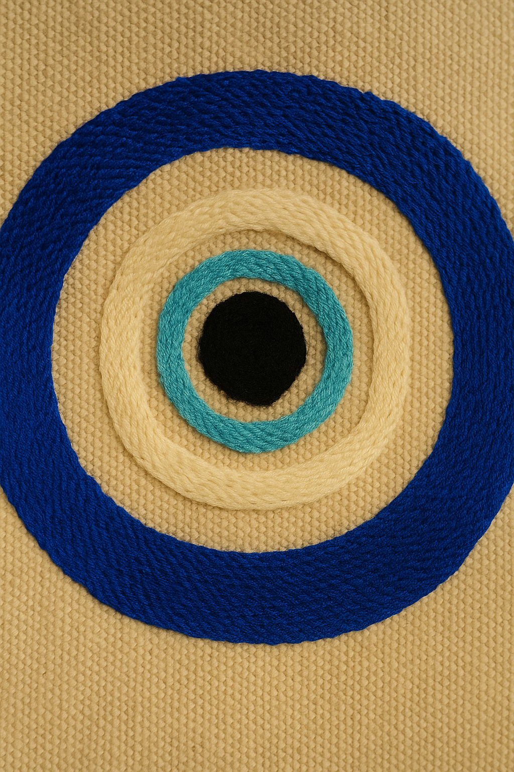 Nazar Boncuğu Nakış İşlemeli Keten Çanta