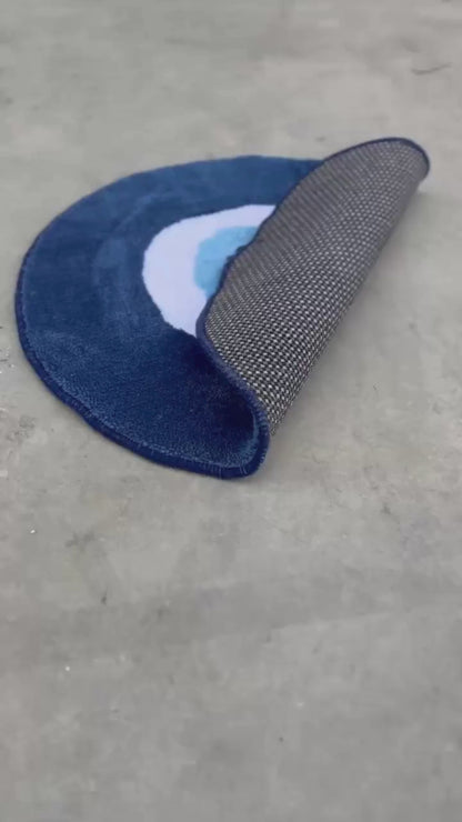 El Yapımı Nazar Boncuğu Tufting Halı