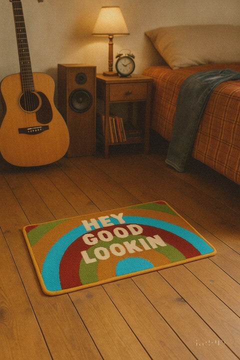 El Yapımı Gökkuşağı Hey Good Lookin Tufting Halı