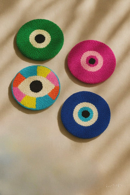 Nazar Desenli Bardak Altlığı Sunumluk Masa Süsü