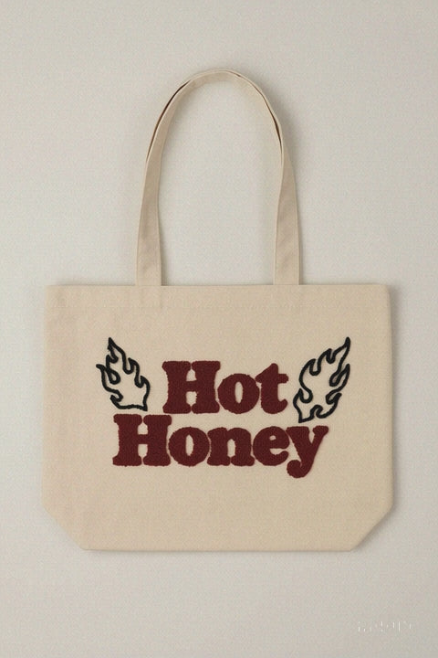 Hot Honey Nakış İşlemeli Keten Çanta