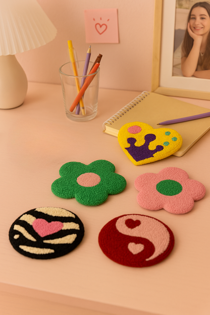 Karısık Desenli Bardak Altlığı Sunumluk Masa Süsü