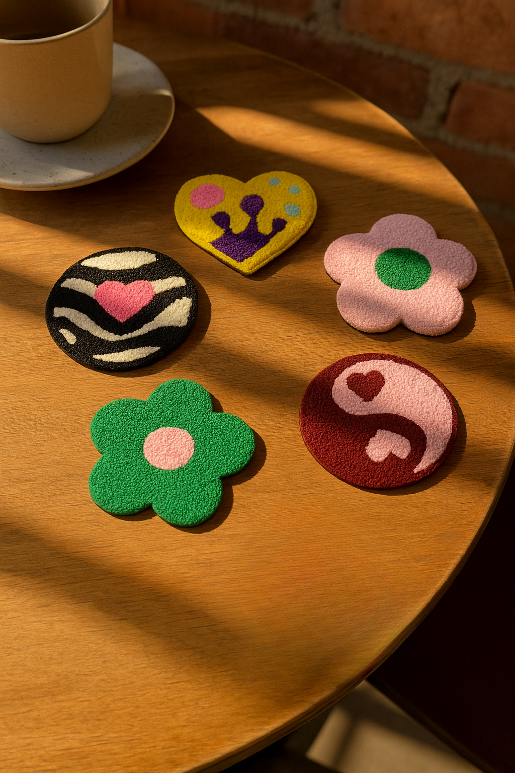 Karısık Desenli Bardak Altlığı Sunumluk Masa Süsü