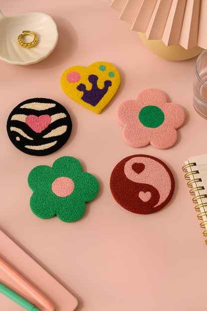 Karısık Desenli Bardak Altlığı Sunumluk Masa Süsü